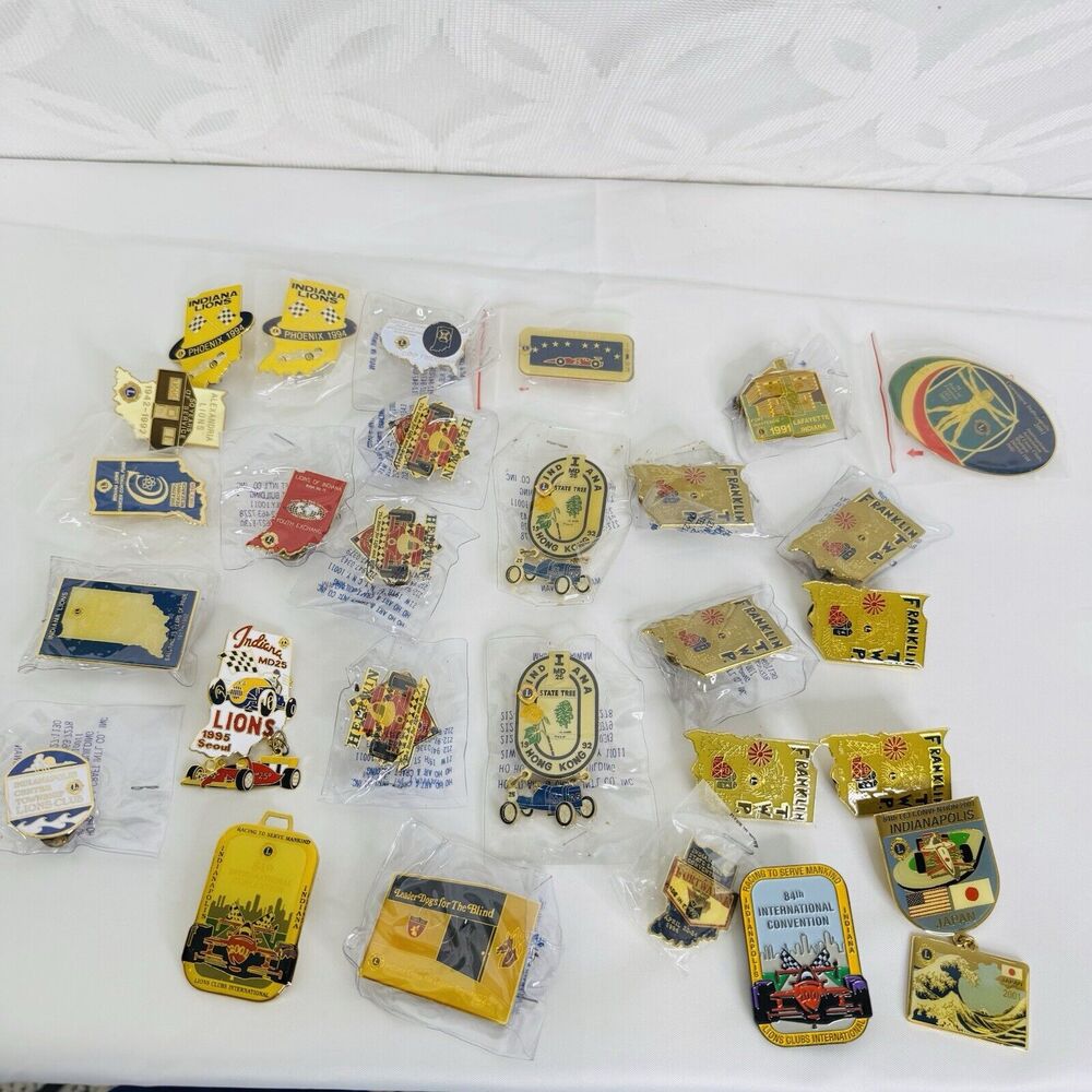 29 Indiana Lions Club International Pin Lot 1990’s‎ MD-25 Franklin TWP